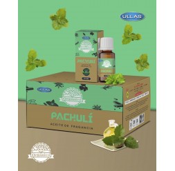 **Caixa 12 frascos de 10ml de óleos Pachuli orgânico 100% natural ULLAS